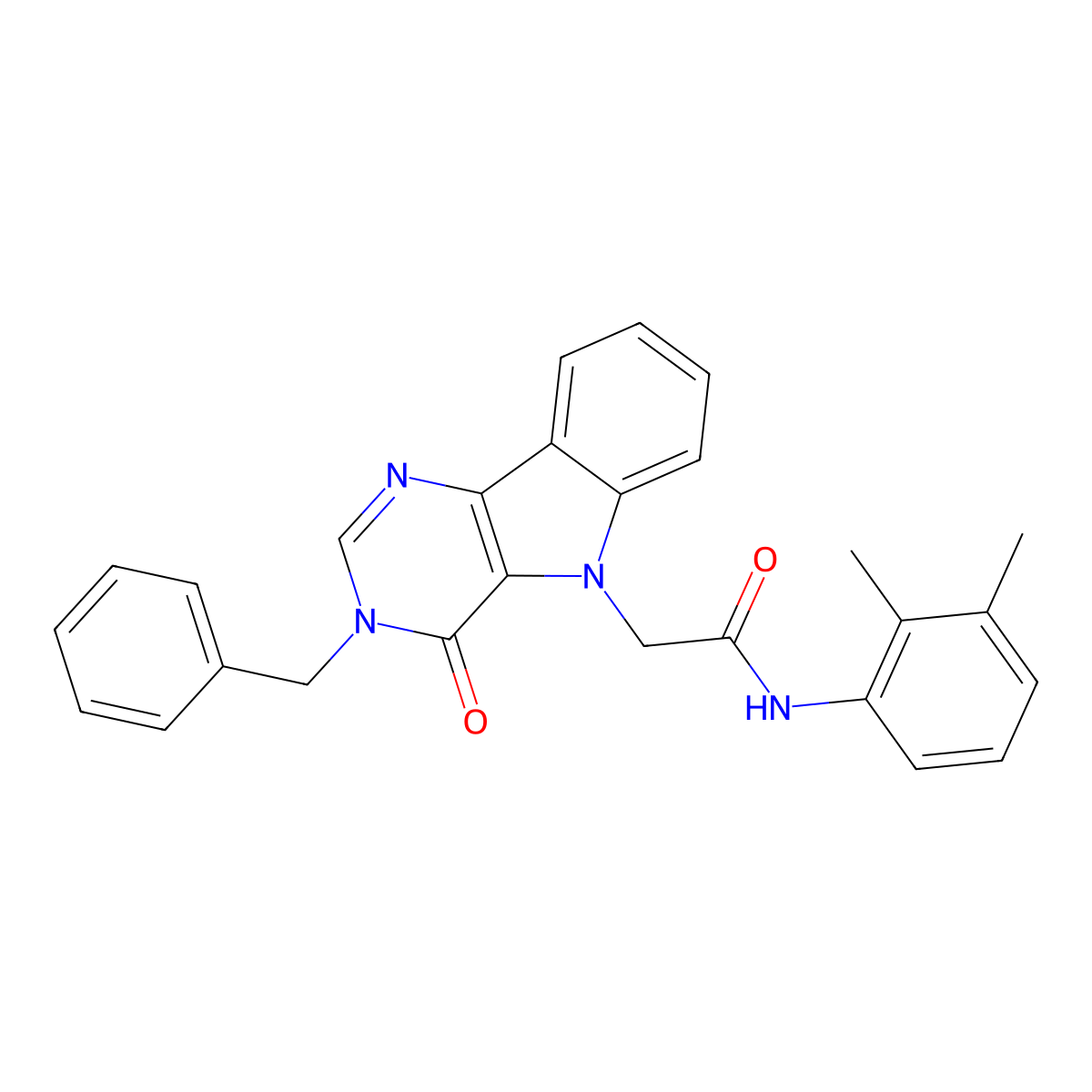 2-(3-benzyl-4-oxo-3H-pyrimido[5,4-b]indol-5(4H)-yl)-N-(2,3-dimethylphenyl)acetamide molecular structure, CAS 1189651-31-7