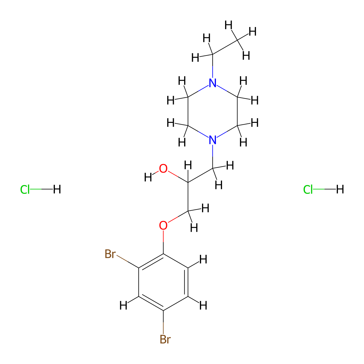 1-(2,4-Dibromophenoxy)-3-(4-ethylpiperazin-1-yl)propan-2-ol dihydrochloride molecular structure, CAS 1189651-82-8
