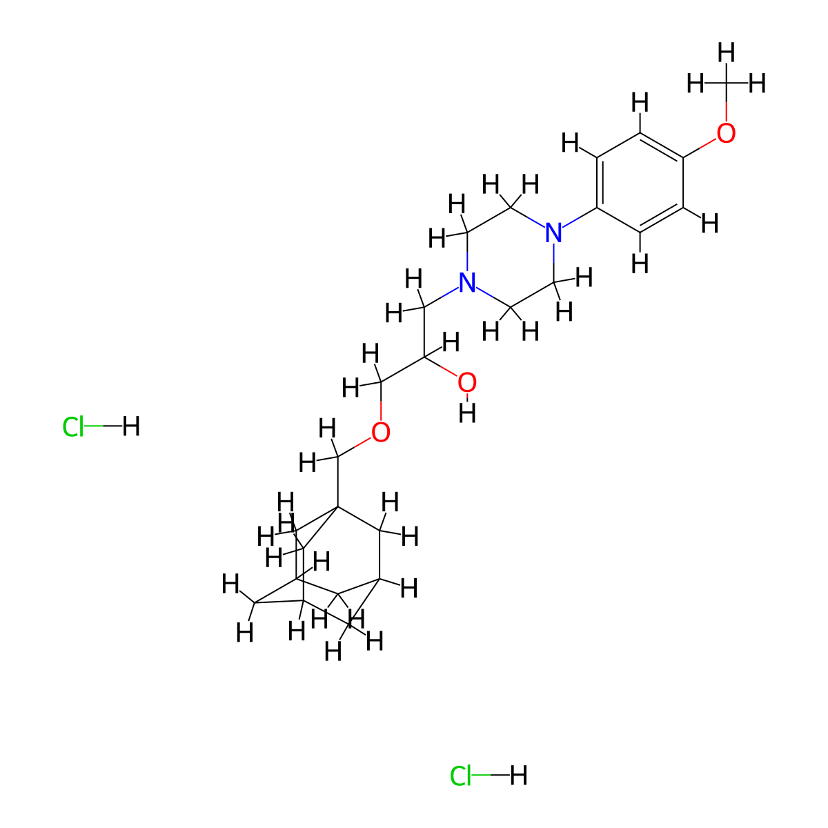 1-[(Adamantan-1-yl)methoxy]-3-[4-(4-methoxyphenyl)piperazin-1-yl]propan-2-ol dihydrochloride molecular structure, CAS 1189651-84-0