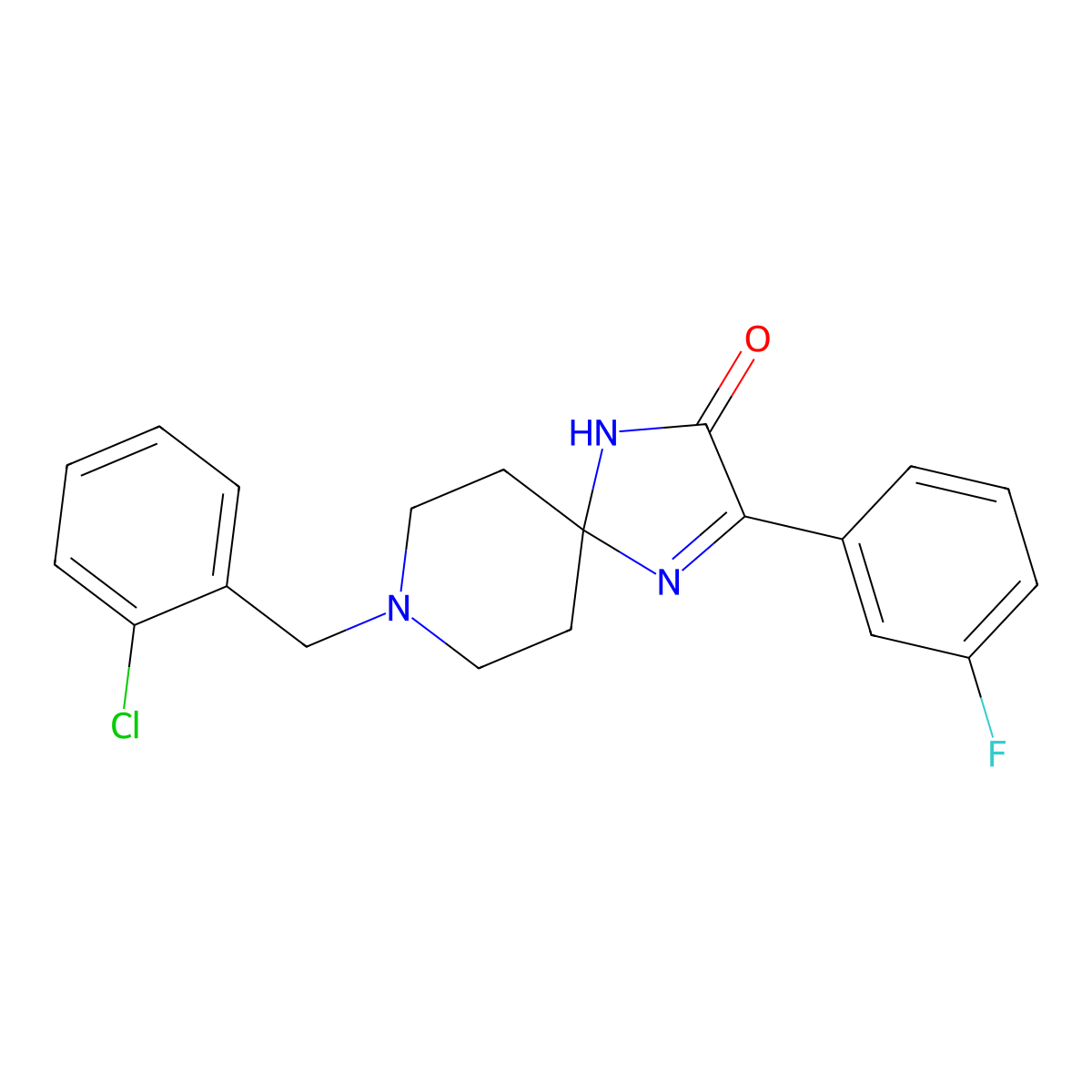 8-[(2-Chlorophenyl)methyl]-3-(3-fluorophenyl)-1,4,8-triazaspiro[4.5]dec-3-EN-2-one molecular structure, CAS 1189653-03-9