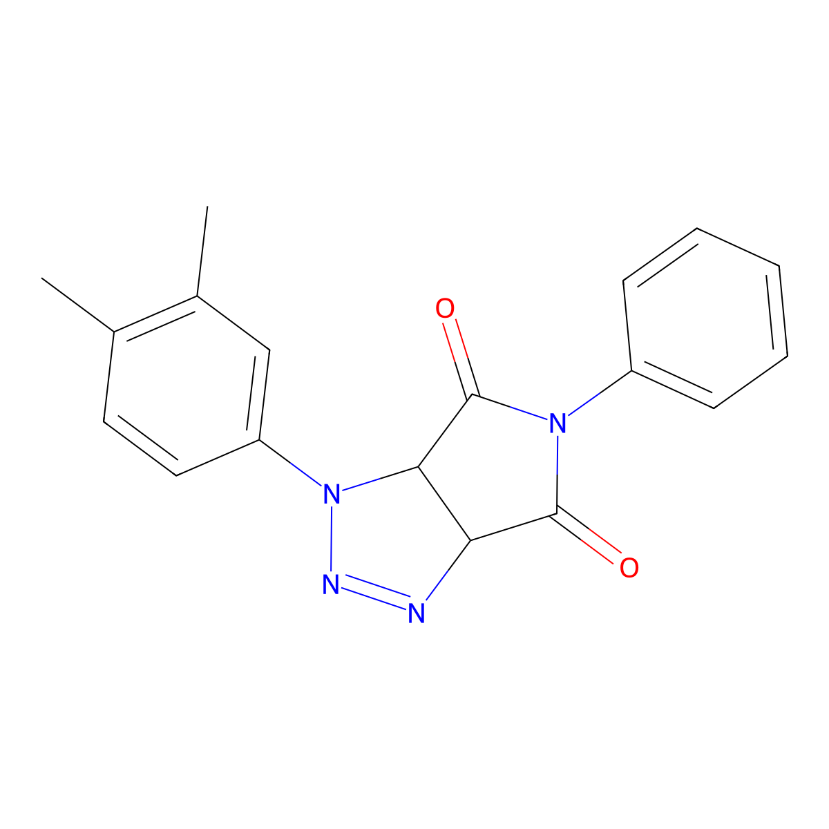 1-(3,4-dimethylphenyl)-5-phenyl-3a,6a-dihydropyrrolo[3,4-d][1,2,3]triazole-4,6(1H,5H)-dione molecular structure, CAS 1189653-22-2