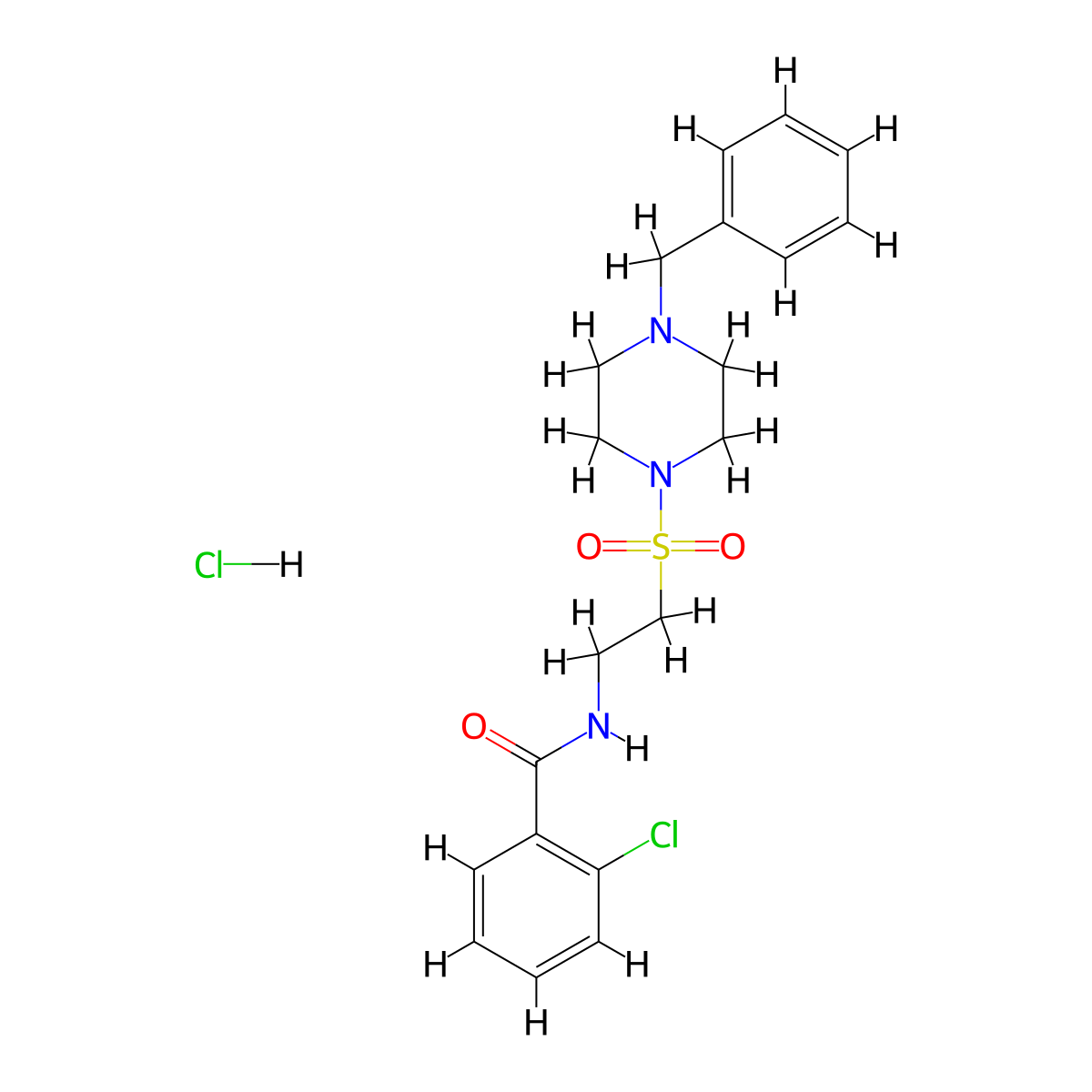 N-(2-((4-benzylpiperazin-1-yl)sulfonyl)ethyl)-2-chlorobenzamide hydrochloride molecular structure, CAS 1189653-29-9