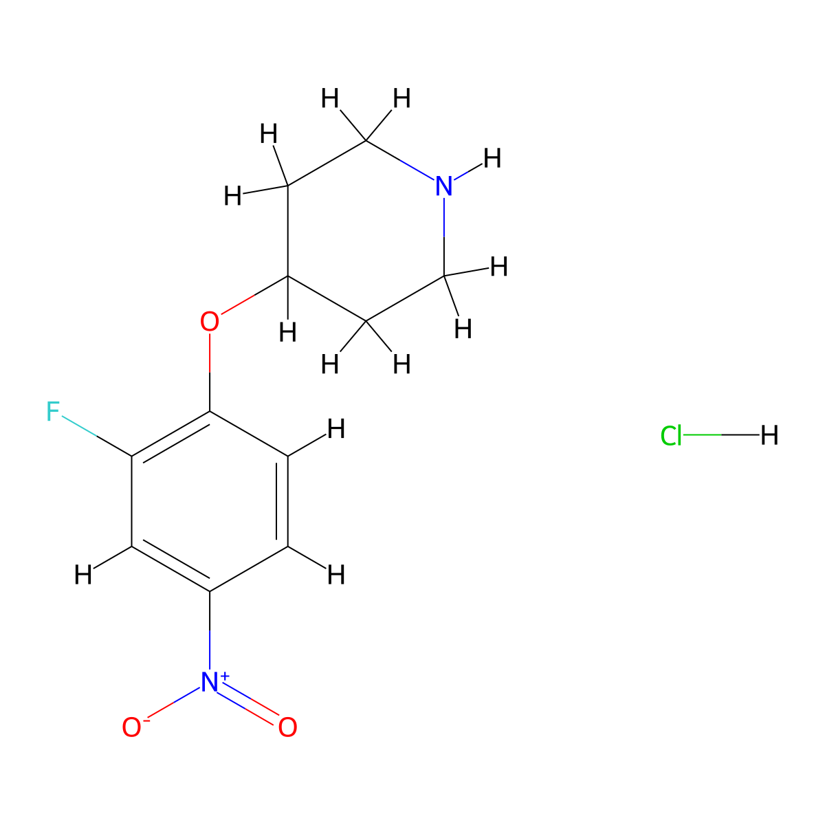 4-(2-Fluoro-4-nitrophenoxy)piperidine hydrochloride molecular structure, CAS 1189653-33-5