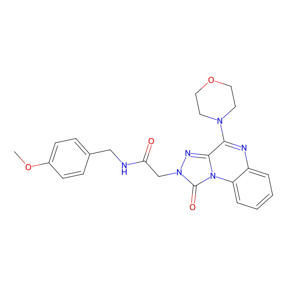 N-(4-methoxybenzyl)-2-(4-morpholino-1-oxo-[1,2,4]triazolo[4,3-a]quinoxalin-2(1H)-yl)acetamide molecular structure, CAS 1189653-76-6