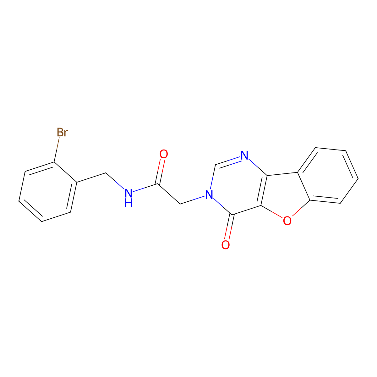 N-(2-bromobenzyl)-2-(4-oxobenzofuro[3,2-d]pyrimidin-3(4H)-yl)acetamide molecular structure, CAS 1189655-15-9
