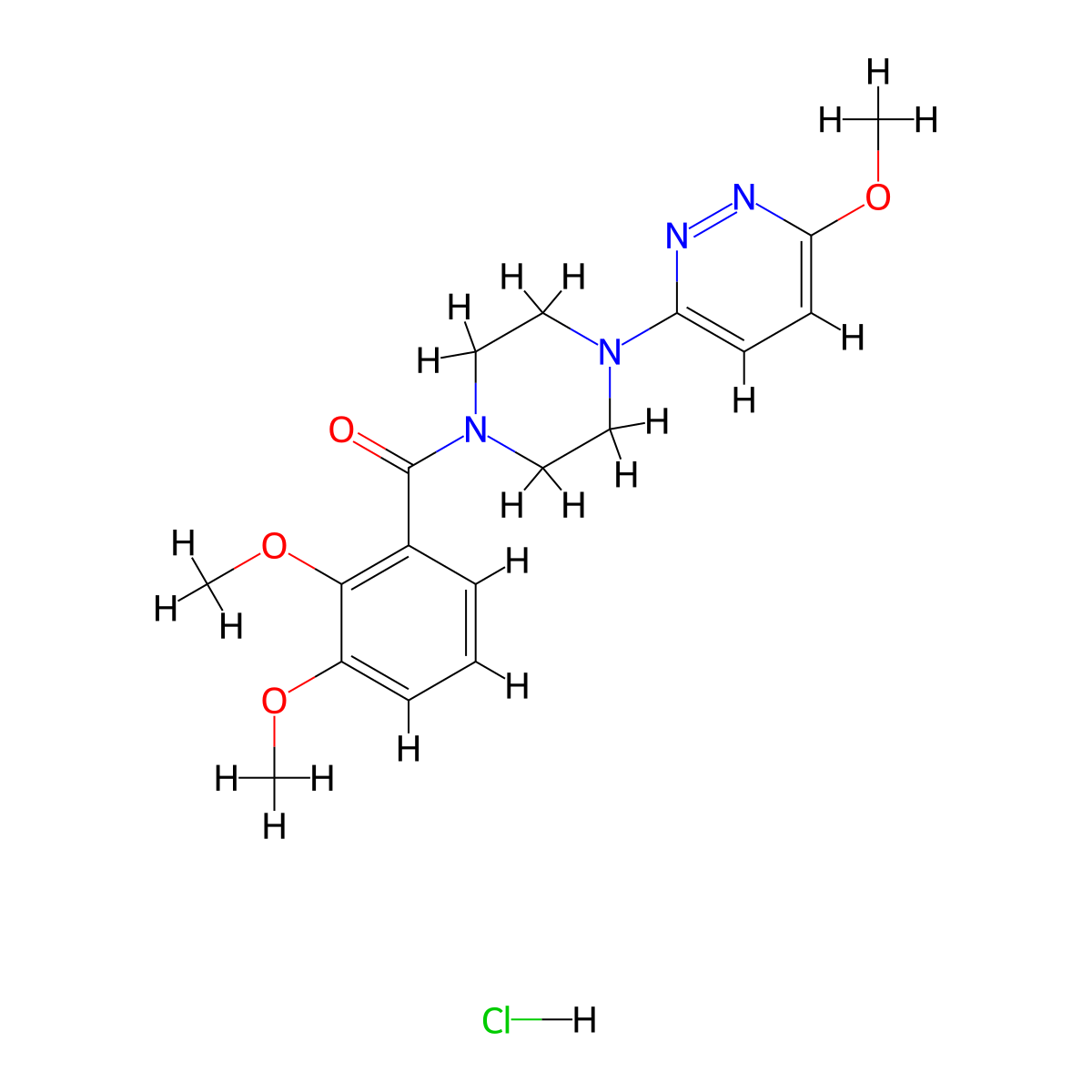 (2,3-Dimethoxyphenyl)(4-(6-methoxypyridazin-3-yl)piperazin-1-yl)methanone hydrochloride molecular structure, CAS 1189655-27-3