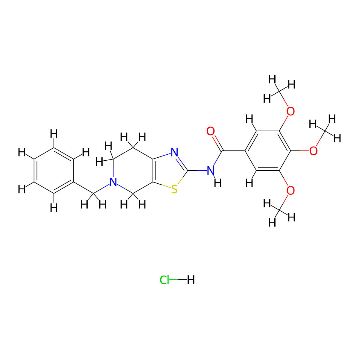 N-(5-benzyl-4,5,6,7-tetrahydrothiazolo[5,4-c]pyridin-2-yl)-3,4,5-trimethoxybenzamide hydrochloride molecular structure, CAS 1189655-30-8