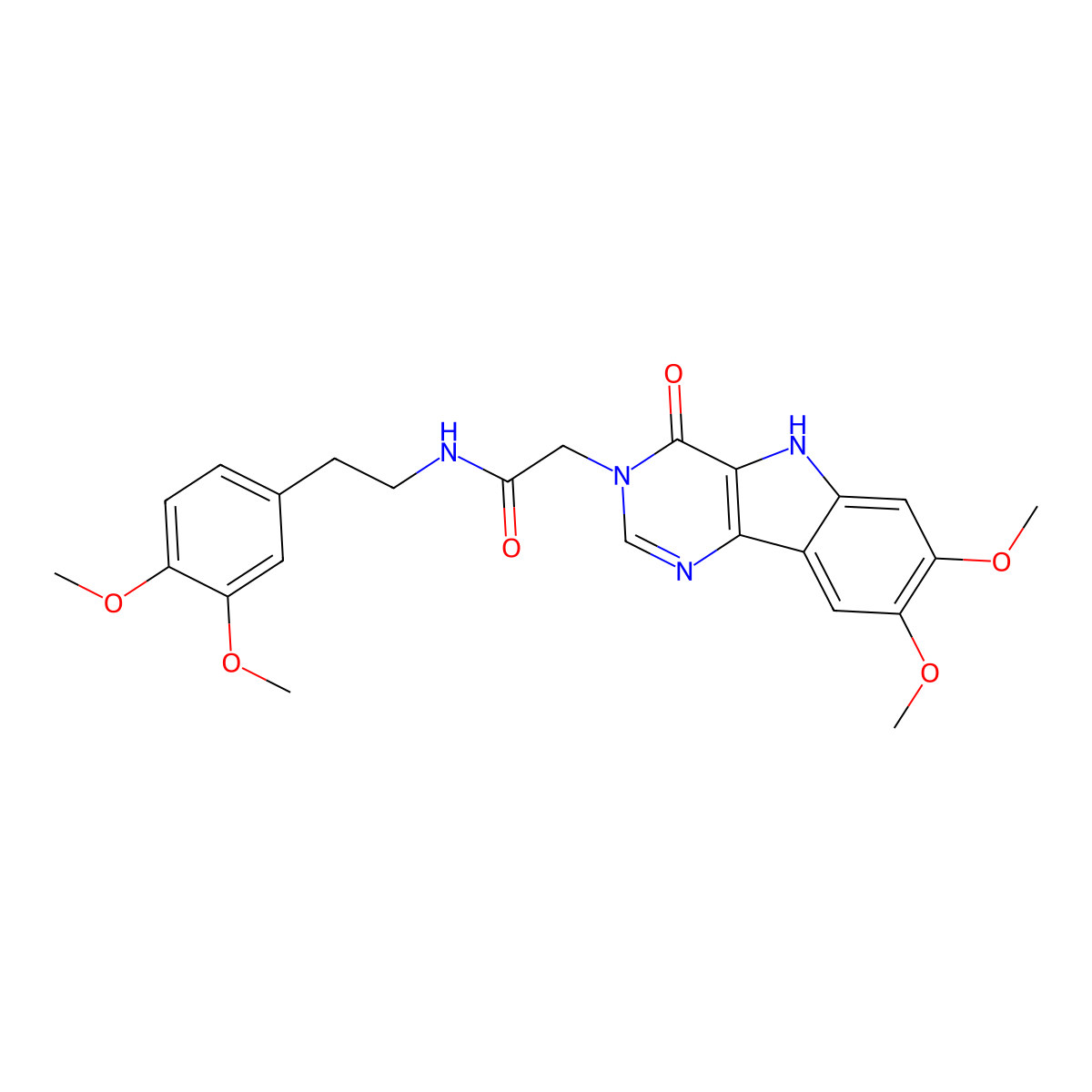 2-(7,8-dimethoxy-4-oxo-4,5-dihydro-3H-pyrimido[5,4-b]indol-3-yl)-N-(3,4-dimethoxyphenethyl)acetamide molecular structure, CAS 1189655-83-1