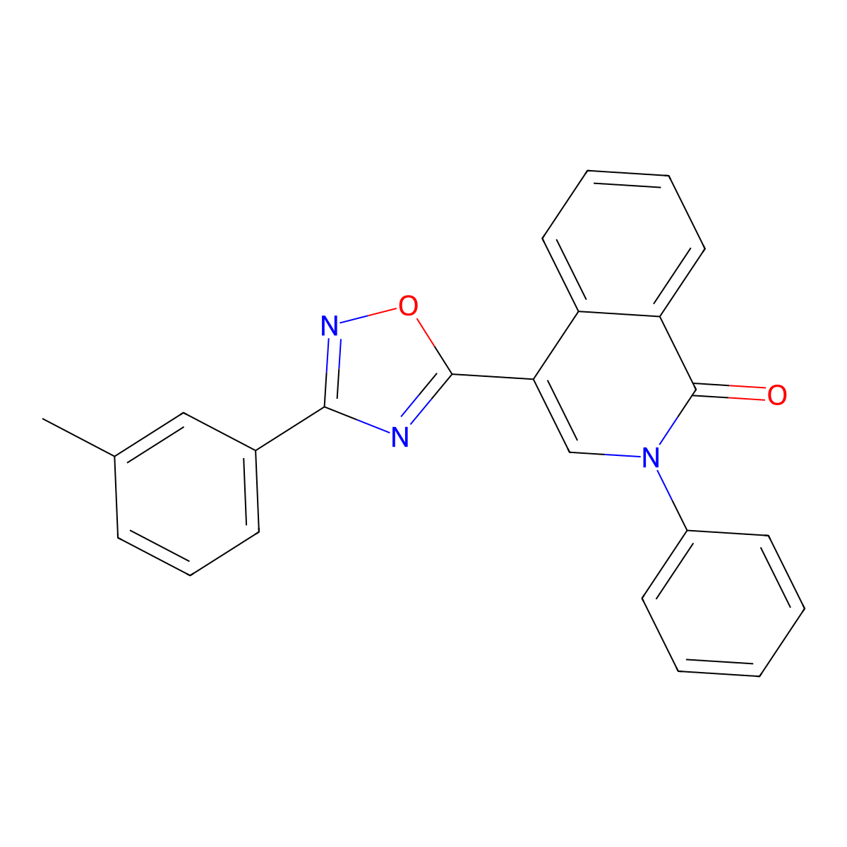 2-phenyl-4-(3-(m-tolyl)-1,2,4-oxadiazol-5-yl)isoquinolin-1(2H)-one molecular structure, CAS 1189657-09-7