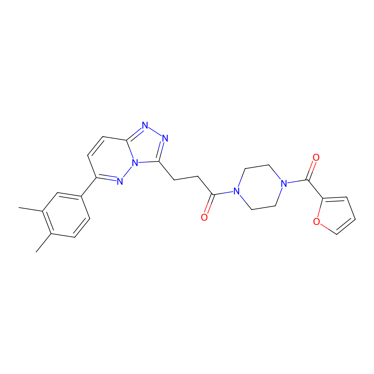 3-[6-(3,4-Dimethylphenyl)-[1,2,4]triazolo[4,3-b]pyridazin-3-yl]-1-[4-(furan-2-carbonyl)piperazin-1-yl]propan-1-one molecular structure, CAS 1189659-91-3