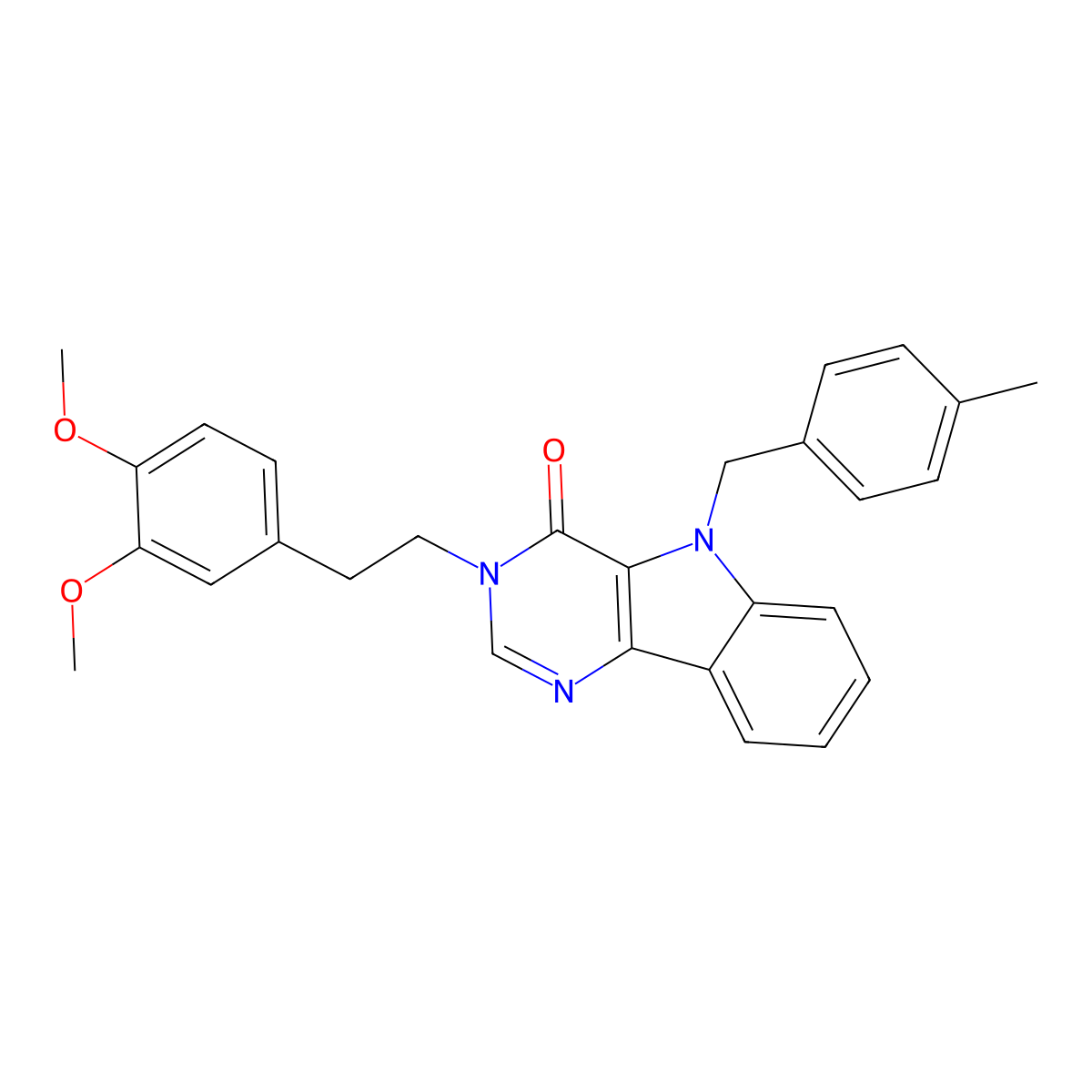 3-(3,4-dimethoxyphenethyl)-5-(4-methylbenzyl)-3H-pyrimido[5,4-b]indol-4(5H)-one molecular structure, CAS 1189660-68-1