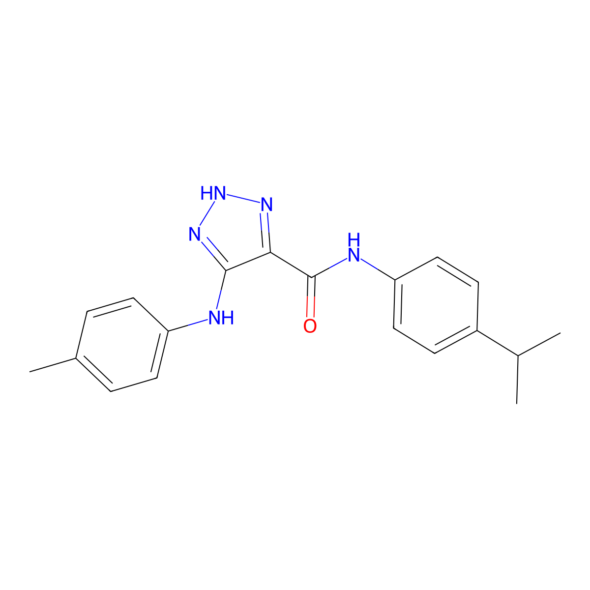 5-[(4-methylphenyl)amino]-N-[4-(propan-2-yl)phenyl]-1H-1,2,3-triazole-4-carboxamide molecular structure, CAS 1189662-19-8