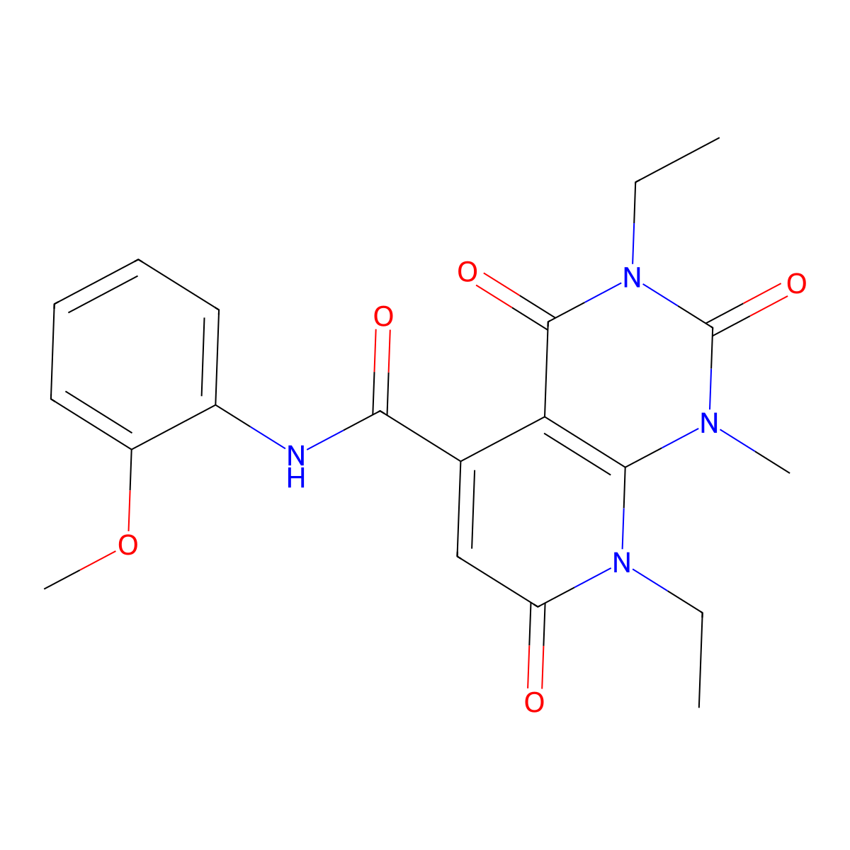 3,8-diethyl-N-(2-methoxyphenyl)-1-methyl-2,4,7-trioxo-1,2,3,4,7,8-hexahydropyrido[2,3-d]pyrimidine-5-carboxamide molecular structure, CAS 1189668-70-9