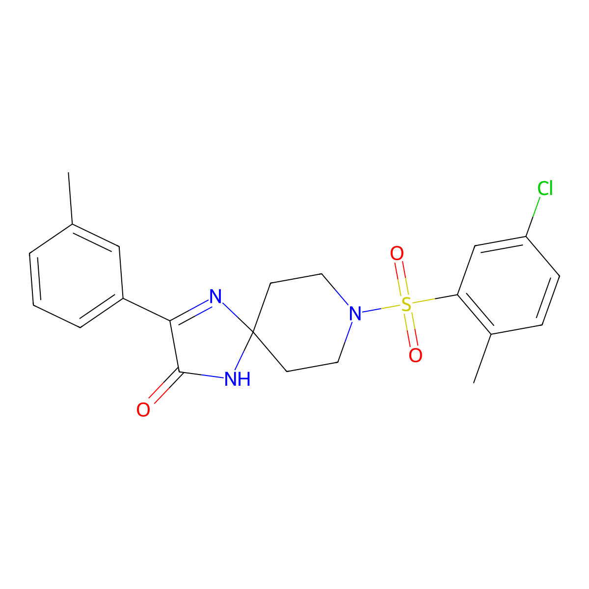 8-((5-Chloro-2-methylphenyl)sulfonyl)-3-(m-tolyl)-1,4,8-triazaspiro[4.5]dec-3-en-2-one molecular structure, CAS 1189668-95-8