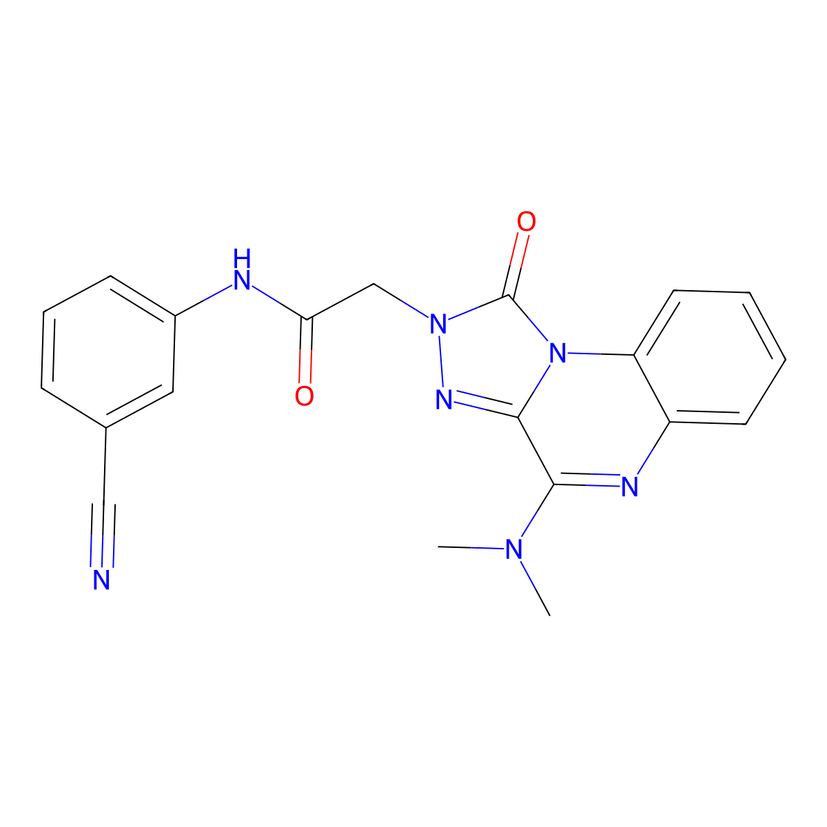 N-(3-cyanophenyl)-2-(4-(dimethylamino)-1-oxo-[1,2,4]triazolo[4,3-a]quinoxalin-2(1H)-yl)acetamide molecular structure, CAS 1189669-05-3