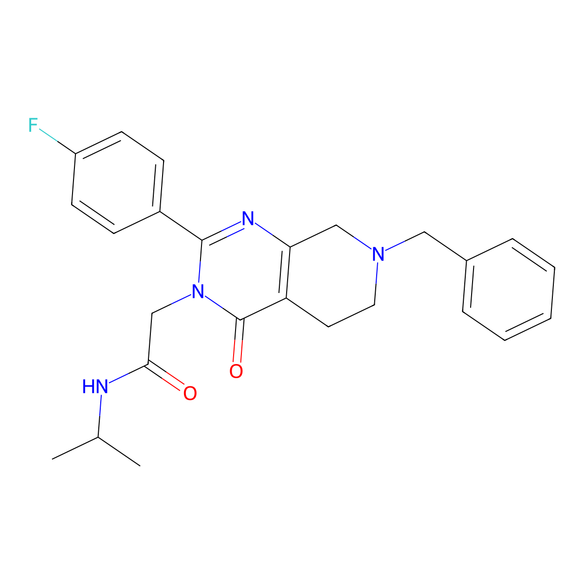 2-[7-benzyl-2-(4-fluorophenyl)-4-oxo-3H,4H,5H,6H,7H,8H-pyrido[3,4-d]pyrimidin-3-yl]-N-(propan-2-yl)acetamide molecular structure, CAS 1189671-92-8