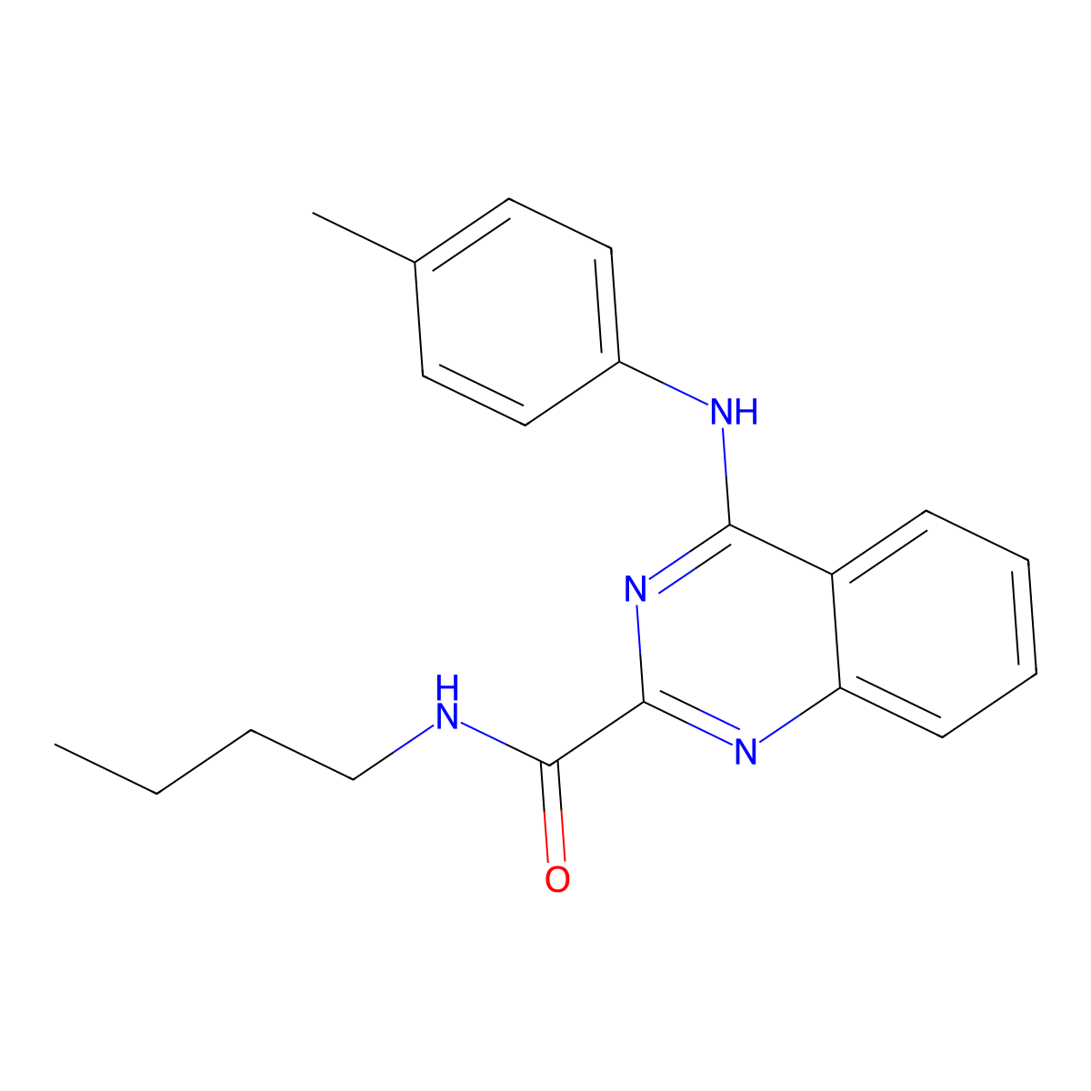N-butyl-4-[(4-methylphenyl)amino]quinazoline-2-carboxamide molecular structure, CAS 1189673-95-7