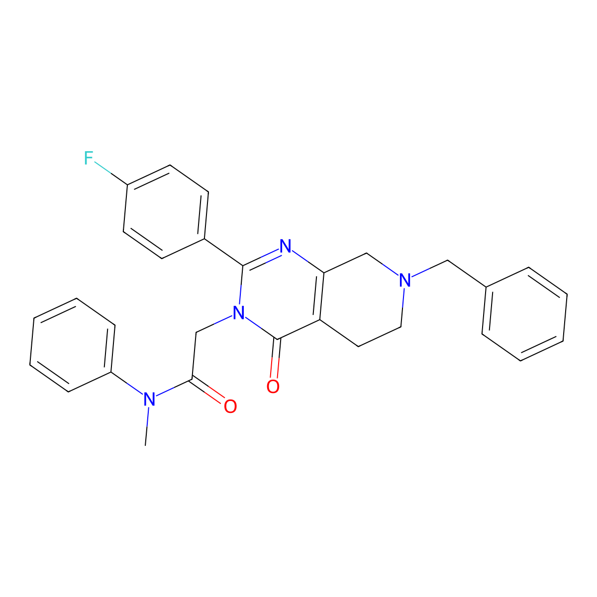 2-[7-benzyl-2-(4-fluorophenyl)-4-oxo-3H,4H,5H,6H,7H,8H-pyrido[3,4-d]pyrimidin-3-yl]-N-methyl-N-phenylacetamide molecular structure, CAS 1189675-91-9