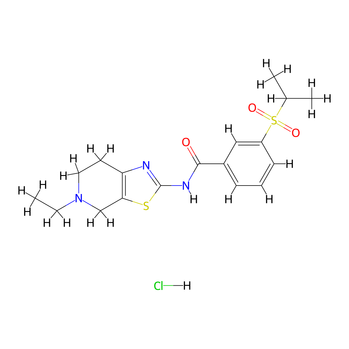 N-(5-ethyl-4,5,6,7-tetrahydrothiazolo[5,4-c]pyridin-2-yl)-3-(isopropylsulfonyl)benzamide hydrochloride molecular structure, CAS 1189677-80-2