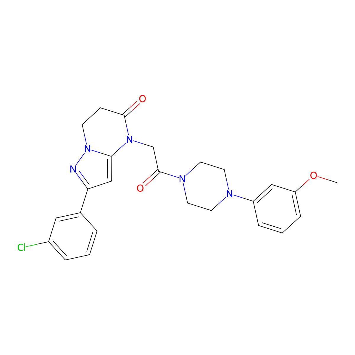 2-(3-Chlorophenyl)-4-{2-[4-(3-methoxyphenyl)piperazin-1-YL]-2-oxoethyl}-4H,5H,6H,7H-pyrazolo[1,5-A]pyrimidin-5-one molecular structure, CAS 1189678-07-6