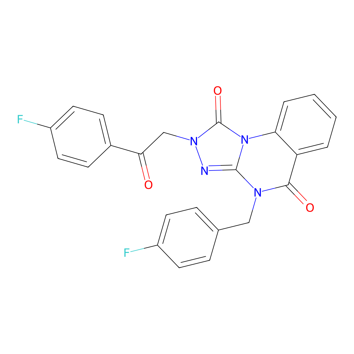 4-(4-Fluorobenzyl)-2-[2-(4-fluorophenyl)-2-oxoethyl]-2,4-dihydro[1,2,4]triazolo[4,3-a]quinazoline-1,5-dione molecular structure, CAS 1189679-20-6