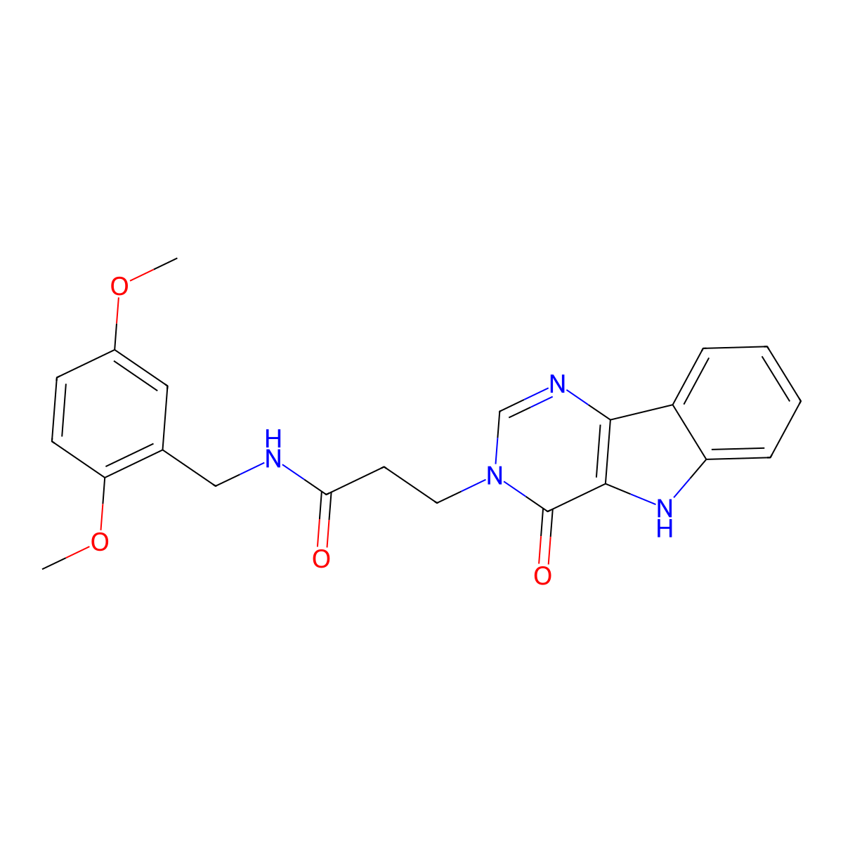 N-(2,5-dimethoxybenzyl)-3-(4-oxo-4,5-dihydro-3H-pyrimido[5,4-b]indol-3-yl)propanamide molecular structure, CAS 1189681-63-7