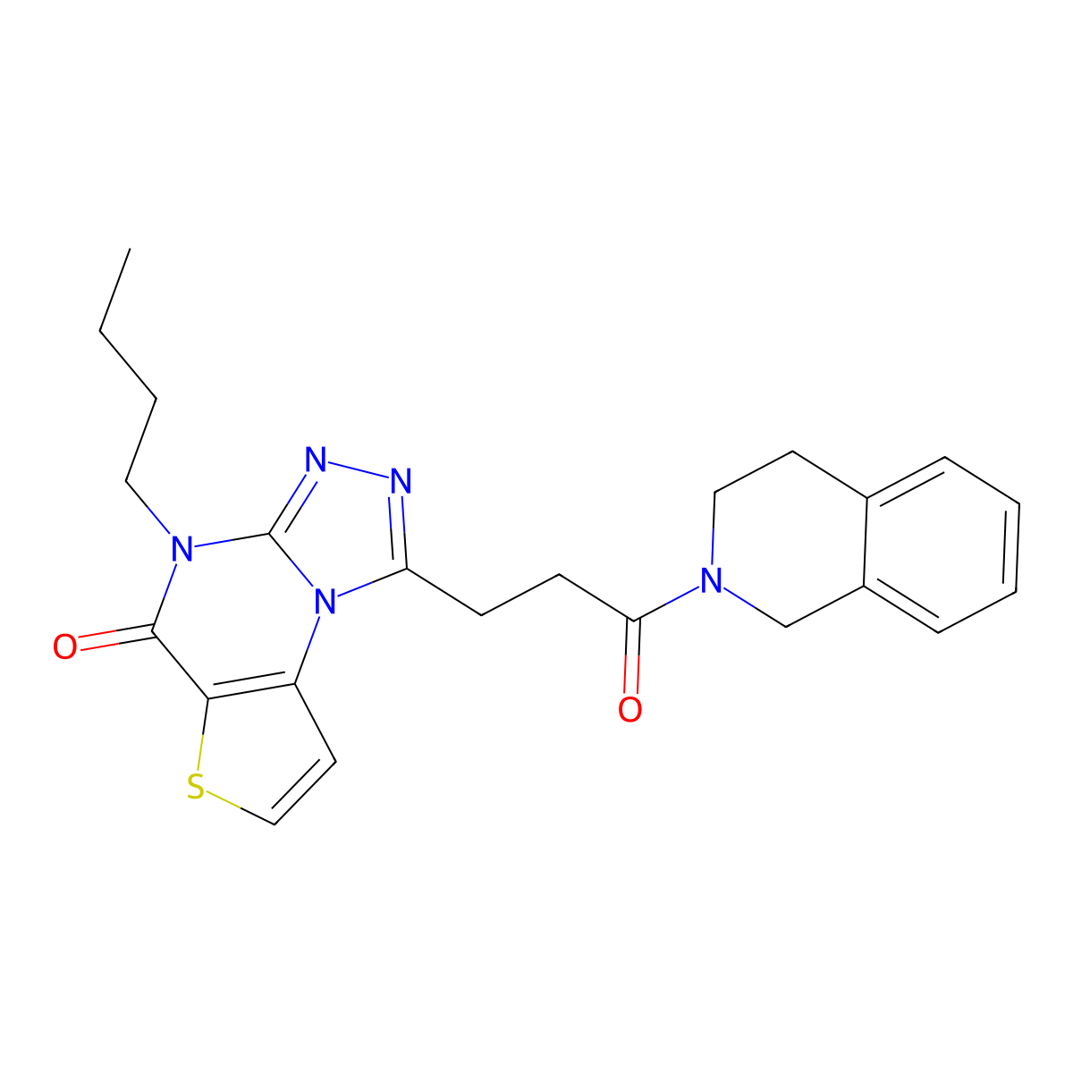 8-Butyl-12-[3-oxo-3-(1,2,3,4-tetrahydroisoquinolin-2-yl)propyl]-5-thia-1,8,10,11-tetraazatricyclo[7.3.0.0^{2,6}]dodeca-2(6),3,9,11-tetraen-7-one molecular structure, CAS 1189683-07-5