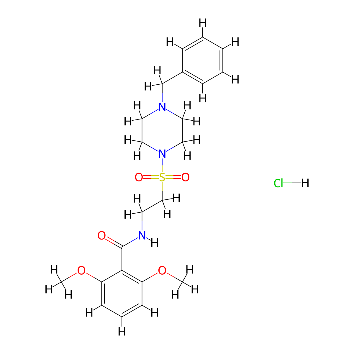 N-(2-((4-benzylpiperazin-1-yl)sulfonyl)ethyl)-2,6-dimethoxybenzamide hydrochloride molecular structure, CAS 1189684-10-3