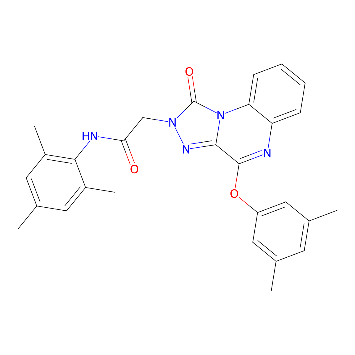 2-(4-(3,5-dimethylphenoxy)-1-oxo-[1,2,4]triazolo[4,3-a]quinoxalin-2(1H)-yl)-N-mesitylacetamide molecular structure, CAS 1189684-27-2