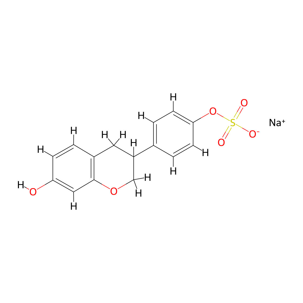 R,S Equol 4'-Sulfate Sodium Salt molecular structure, CAS 1189685-28-6
