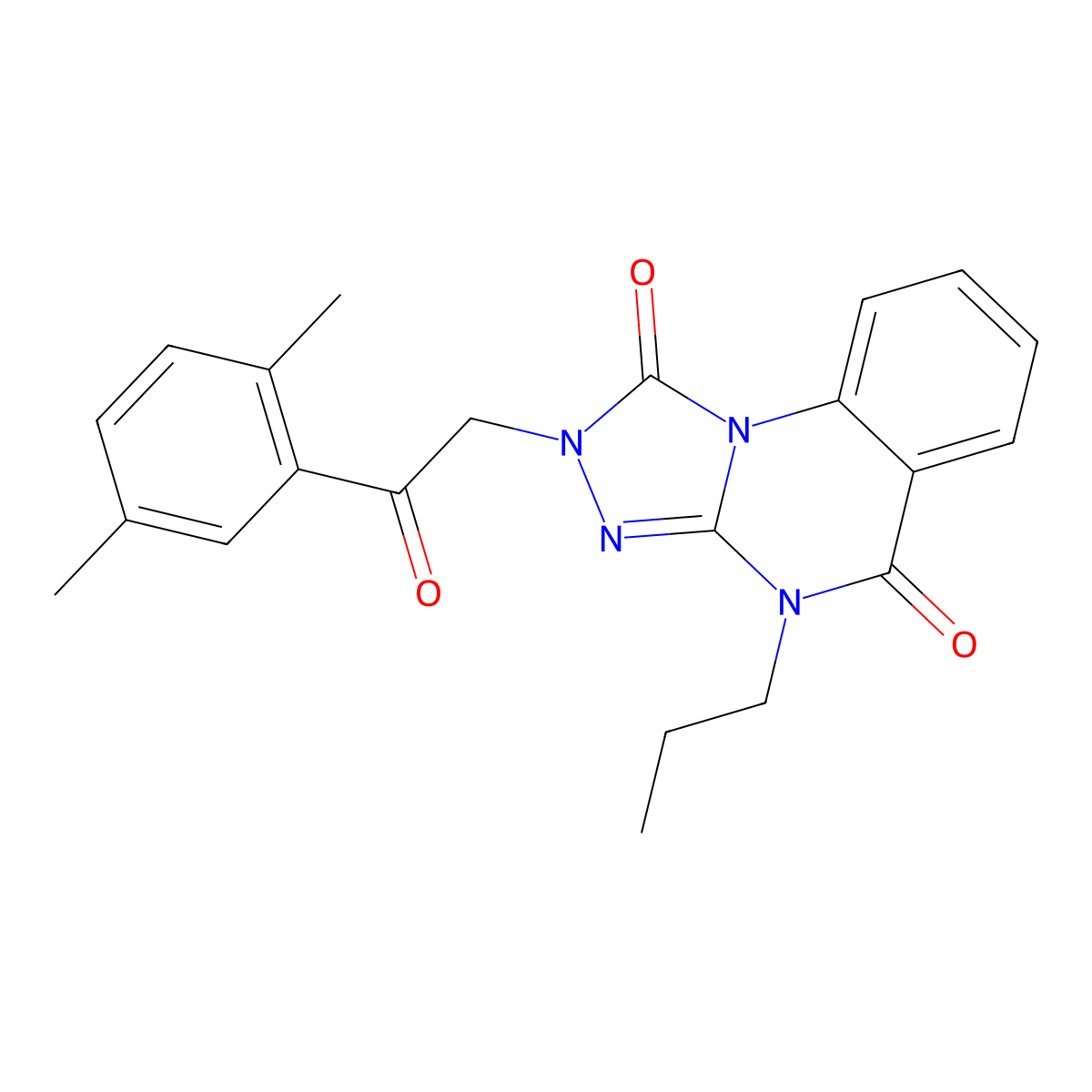 2-[2-(2,5-Dimethylphenyl)-2-oxoethyl]-4-propyl-2,4-dihydro[1,2,4]triazolo[4,3-a]quinazoline-1,5-dione molecular structure, CAS 1189685-72-0