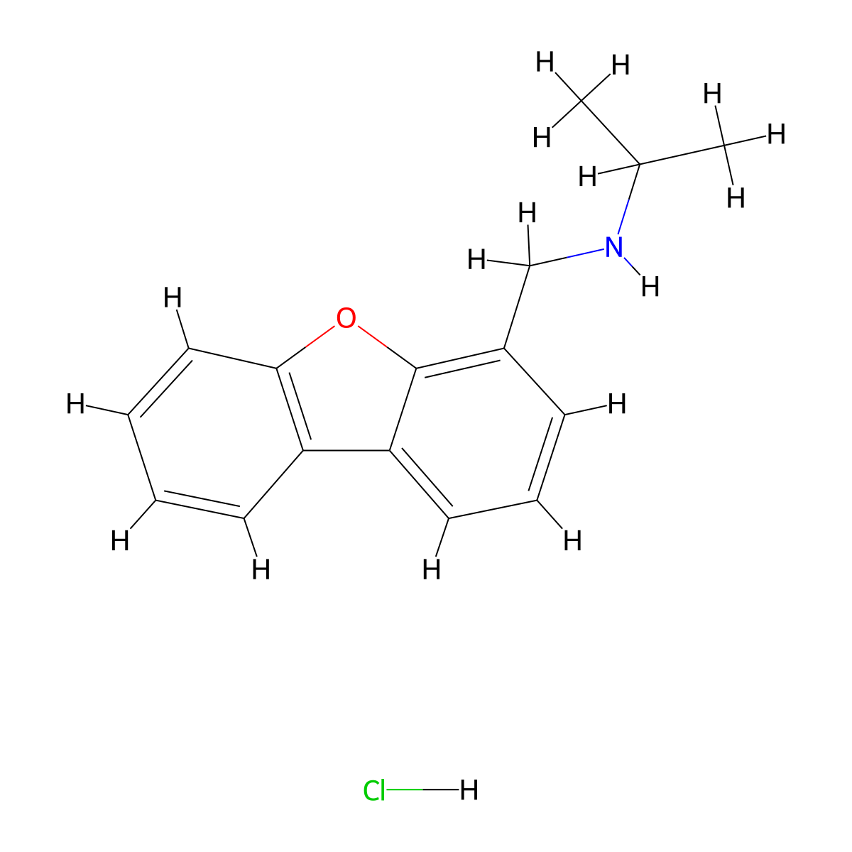 Dibenzofuran-4-ylmethyl-isopropyl-amine hydrochloride molecular structure, CAS 1189685-80-0