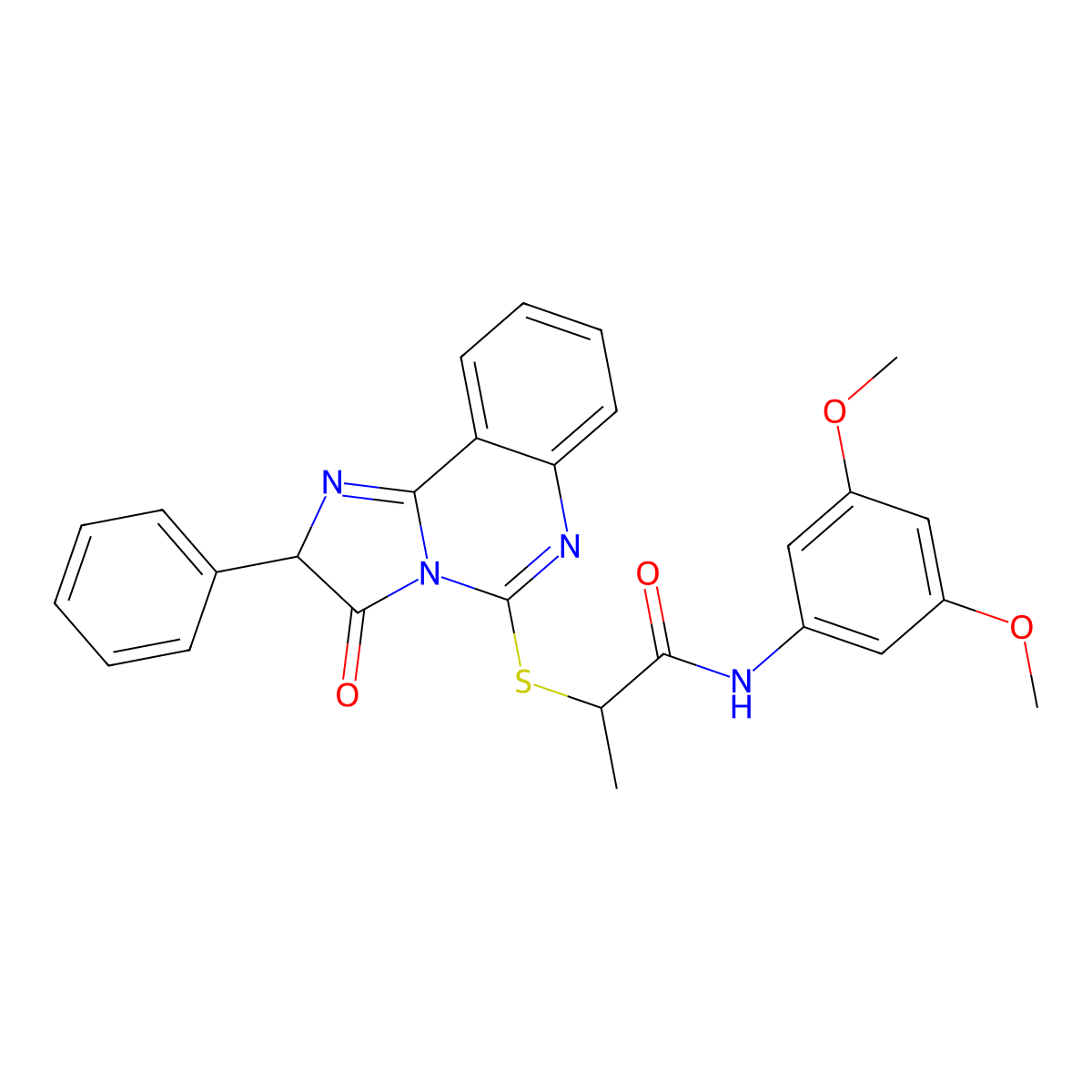 N-(3,5-dimethoxyphenyl)-2-((3-oxo-2-phenyl-2,3-dihydroimidazo[1,2-c]quinazolin-5-yl)thio)propanamide molecular structure, CAS 1189686-45-0