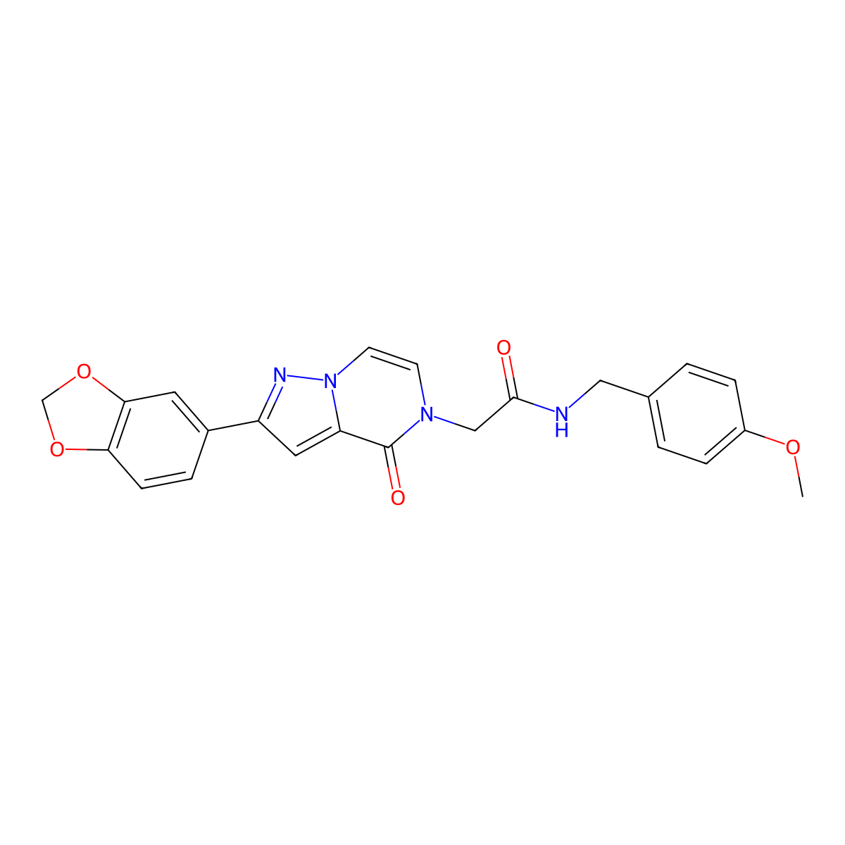 2-[2-(1,3-benzodioxol-5-yl)-4-oxopyrazolo[1,5-a]pyrazin-5(4H)-yl]-N-(4-methoxybenzyl)acetamide molecular structure, CAS 1189687-41-9