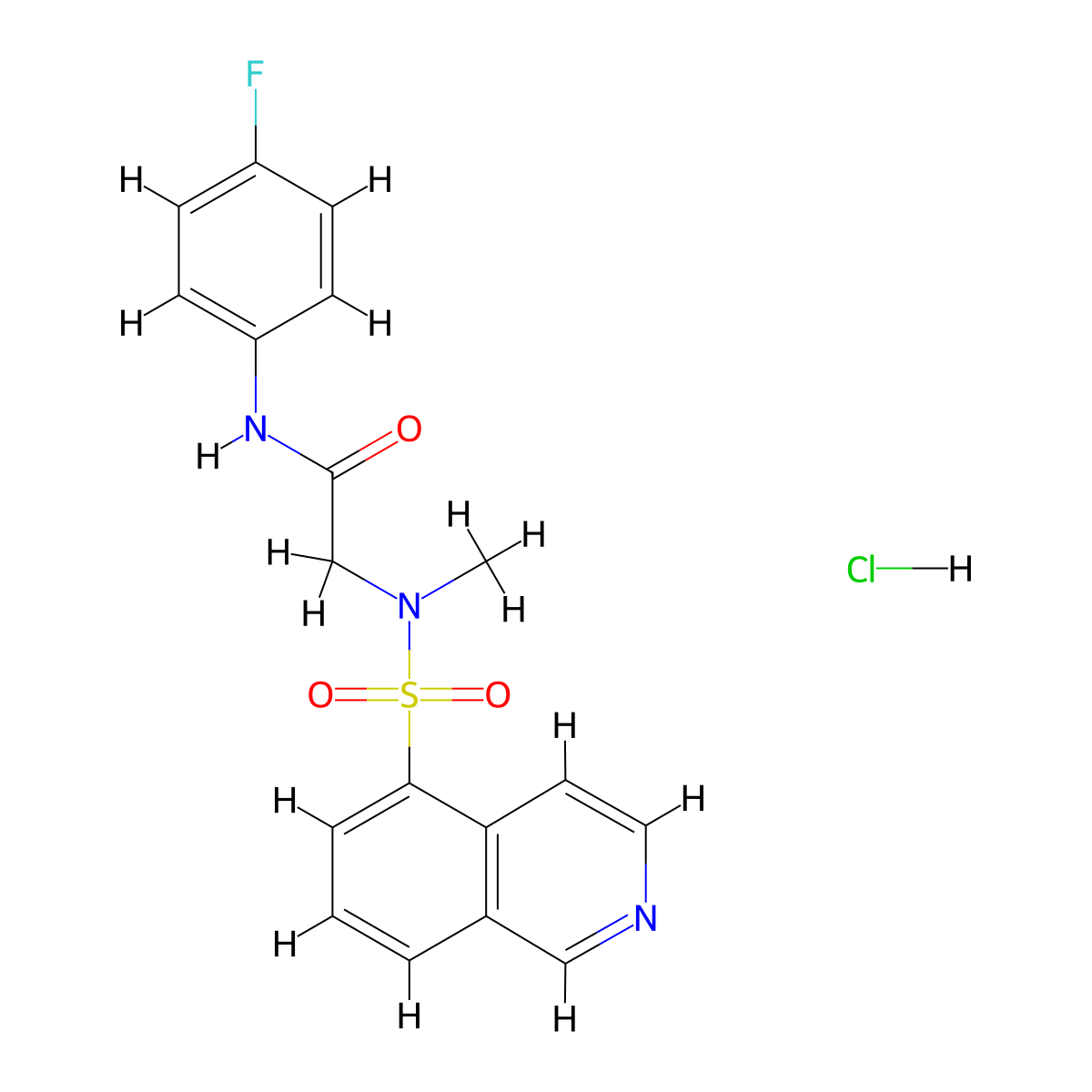 N-(4-fluorophenyl)-2-(N-methylisoquinoline-5-sulfonamido)acetamide hydrochloride molecular structure, CAS 1189687-42-0