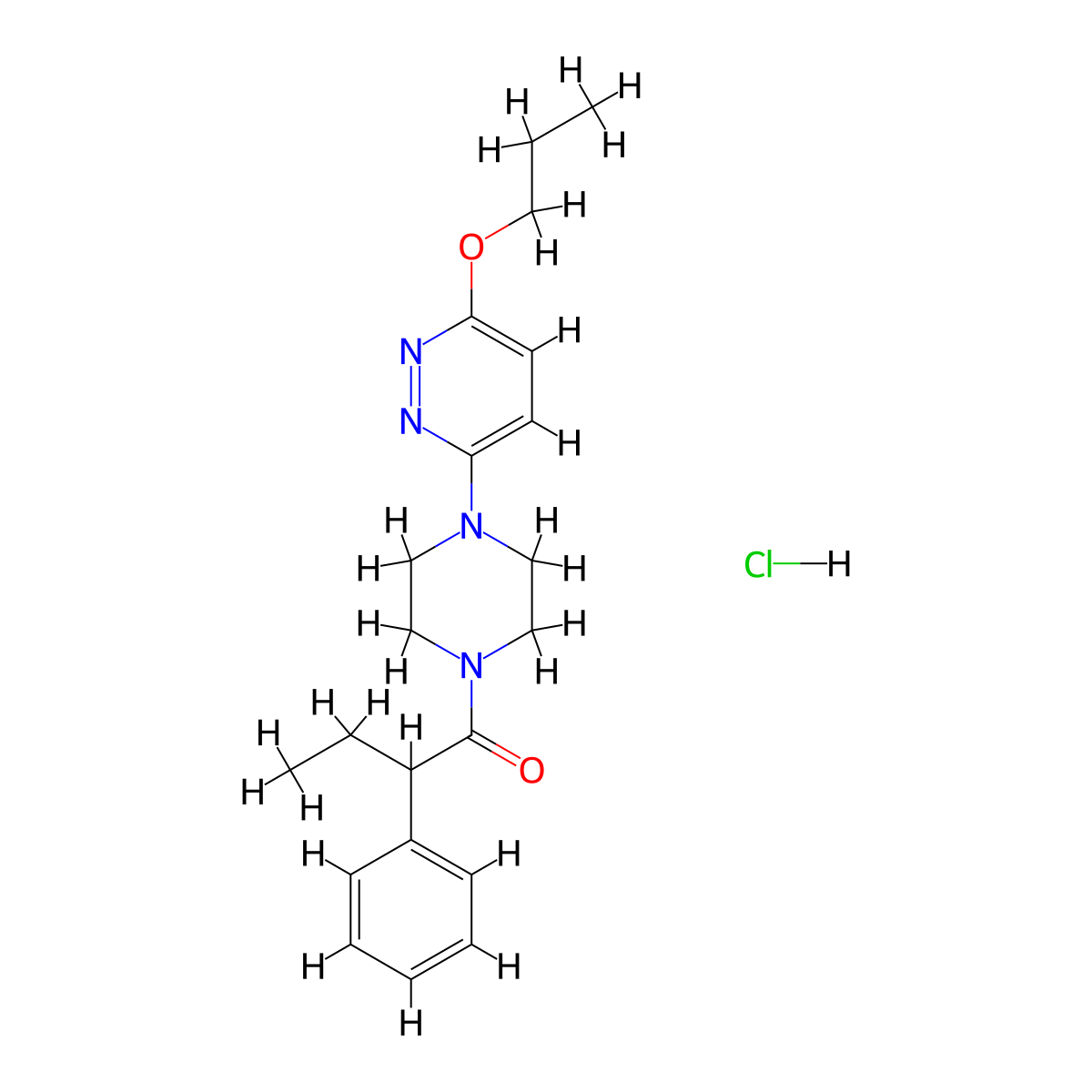 2-Phenyl-1-(4-(6-propoxypyridazin-3-yl)piperazin-1-yl)butan-1-one hydrochloride molecular structure, CAS 1189689-13-1