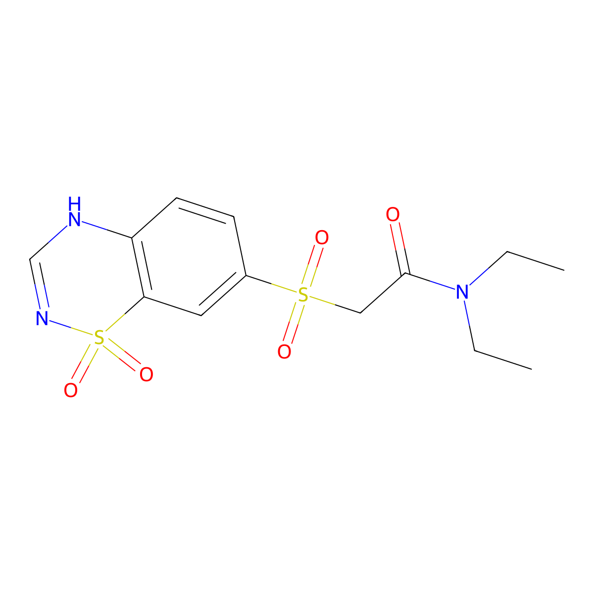 2-[(1,1-dioxo-4H-1lambda6,2,4-benzothiadiazin-7-yl)sulfonyl]-N,N-diethylacetamide molecular structure, CAS 1189689-25-5