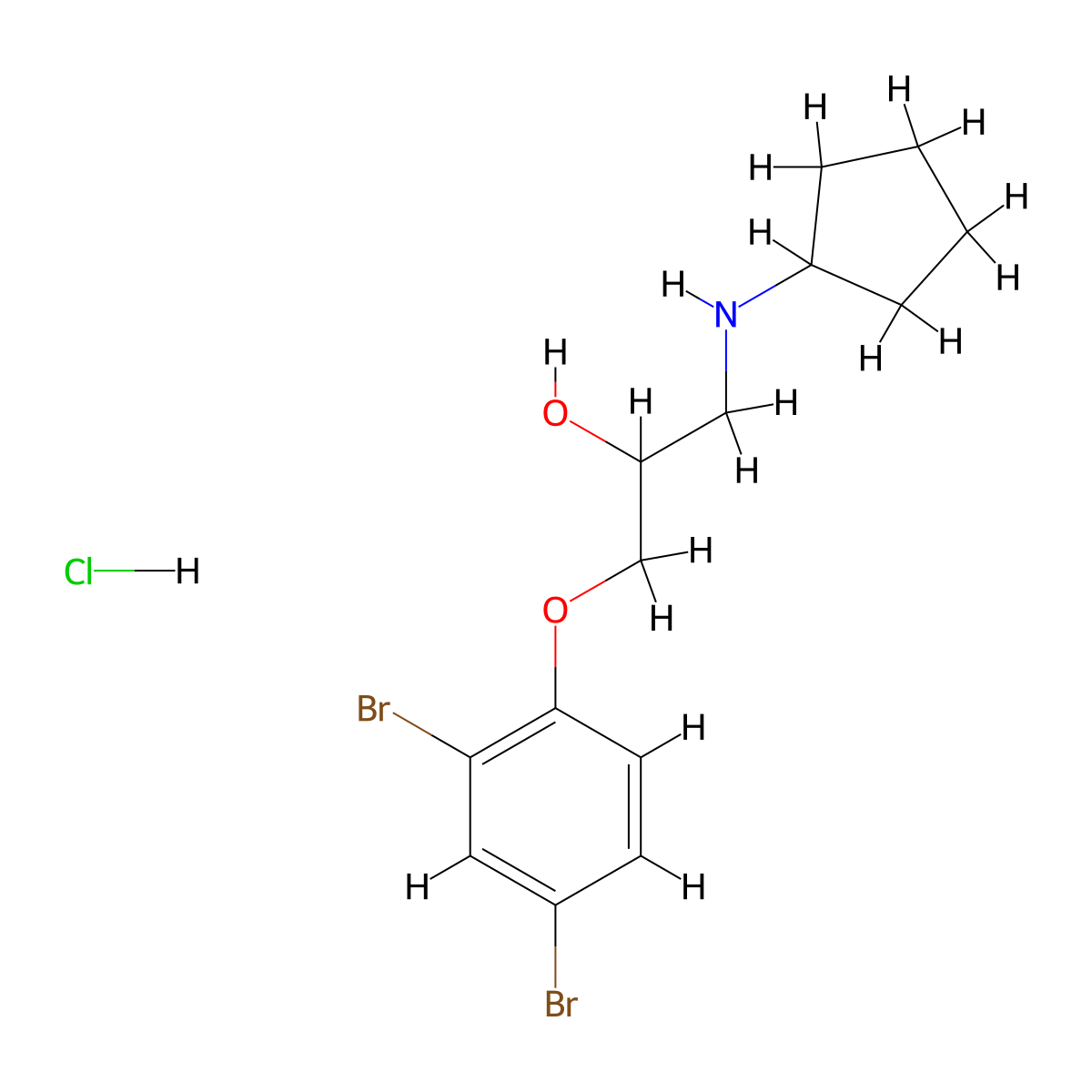 1-(Cyclopentylamino)-3-(2,4-dibromophenoxy)propan-2-ol hydrochloride molecular structure, CAS 1189692-08-7