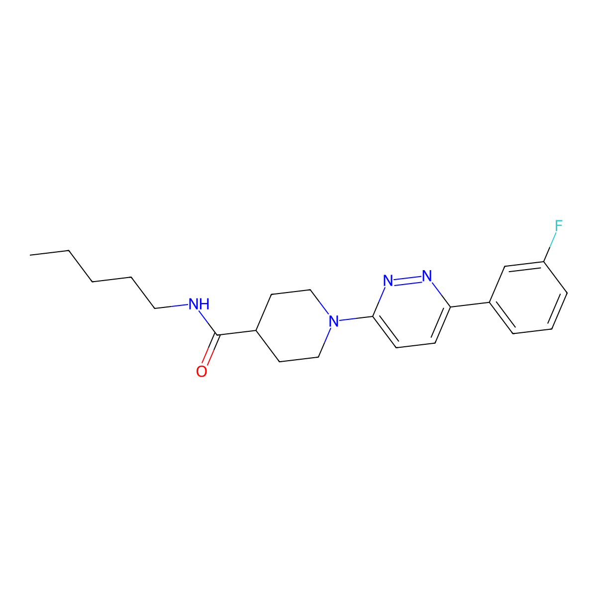 1-[6-(3-fluorophenyl)pyridazin-3-yl]-N-pentylpiperidine-4-carboxamide molecular structure, CAS 1189694-50-5