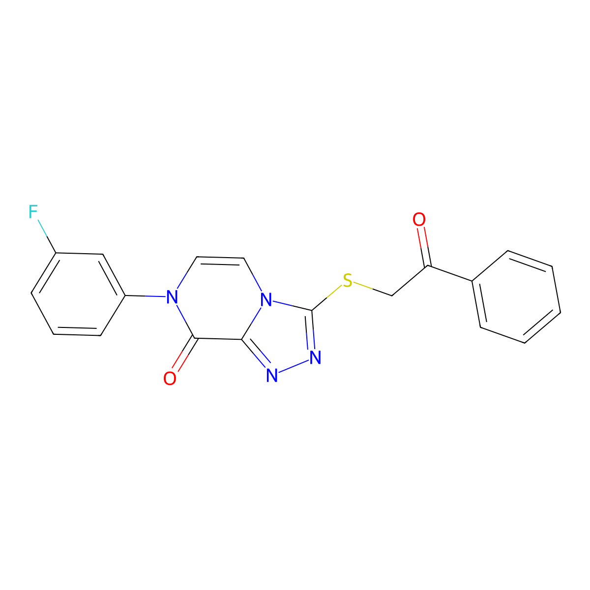 7-(3-fluorophenyl)-3-[(2-oxo-2-phenylethyl)sulfanyl]-7H,8H-[1,2,4]triazolo[4,3-a]pyrazin-8-one molecular structure, CAS 1189696-92-1