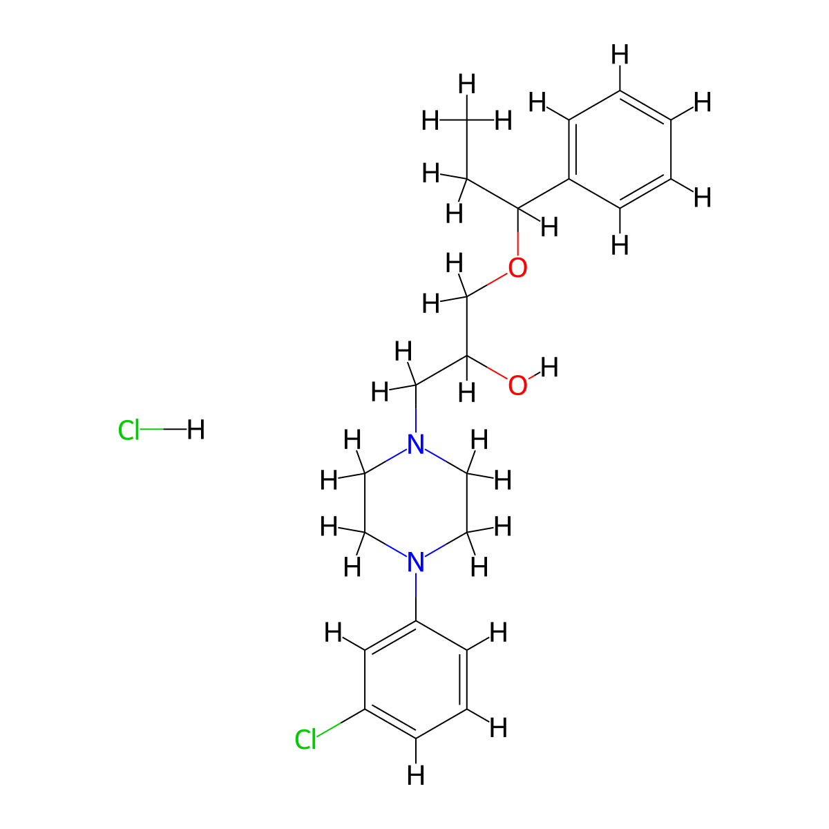 1-[4-(3-Chlorophenyl)piperazin-1-YL]-3-(1-phenylpropoxy)propan-2-OL hydrochloride molecular structure, CAS 1189697-07-1