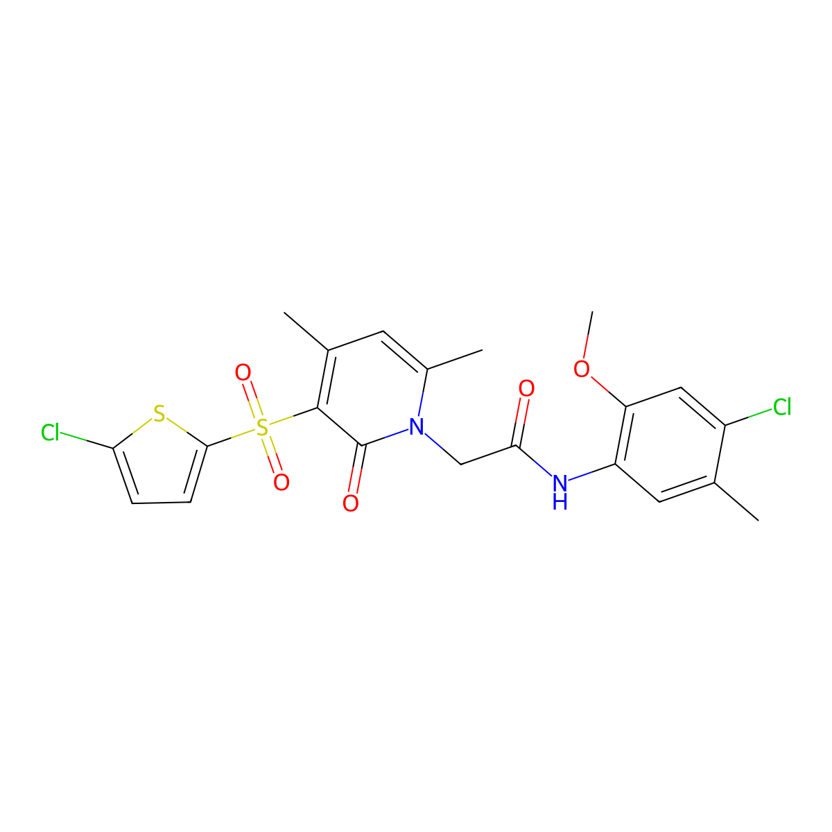 N-(4-chloro-2-methoxy-5-methylphenyl)-2-(3-((5-chlorothiophen-2-yl)sulfonyl)-4,6-dimethyl-2-oxopyridin-1(2H)-yl)acetamide molecular structure, CAS 1189697-08-2