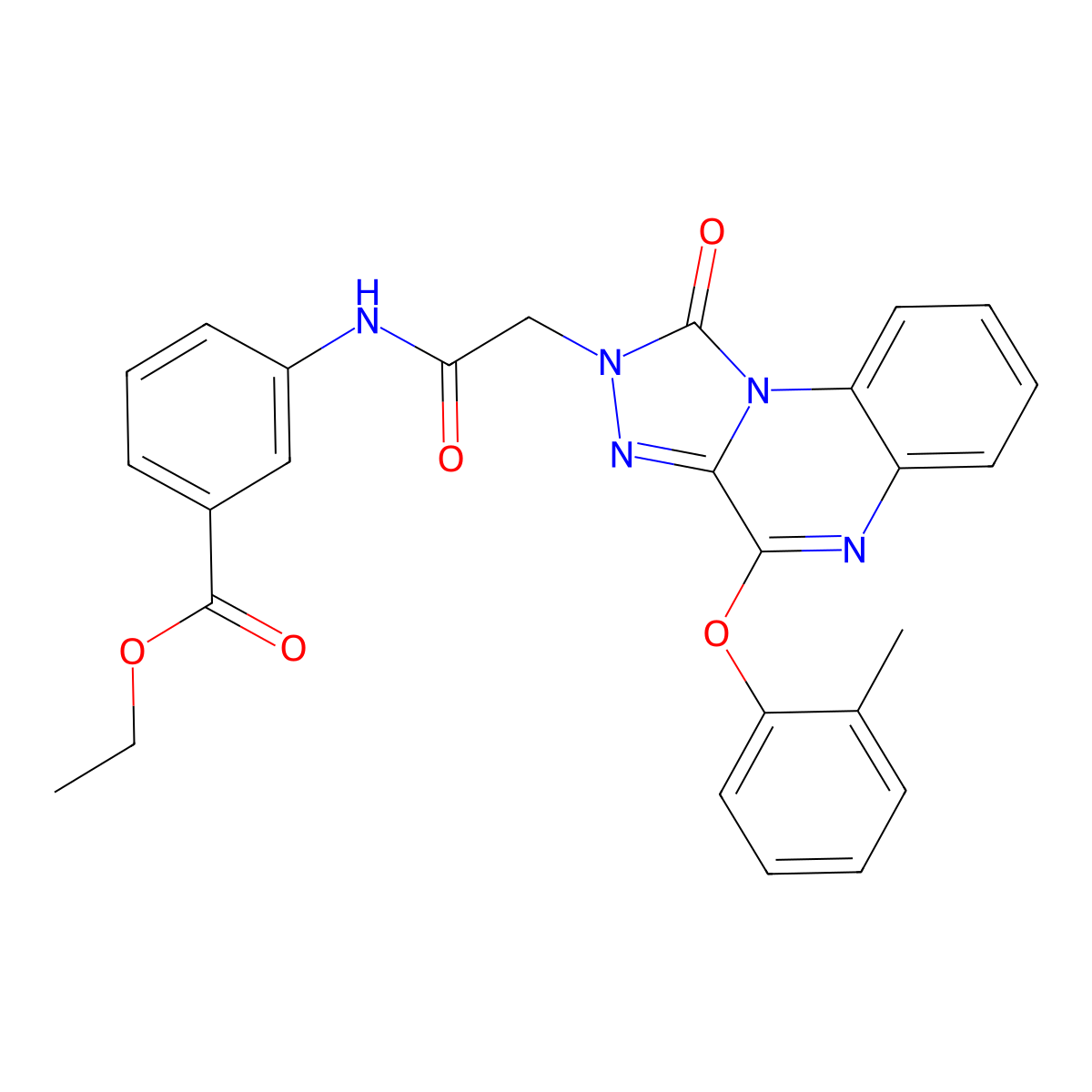 ethyl 3-({[4-(2-methylphenoxy)-1-oxo[1,2,4]triazolo[4,3-a]quinoxalin-2(1H)-yl]acetyl}amino)benzoate molecular structure, CAS 1189697-23-1