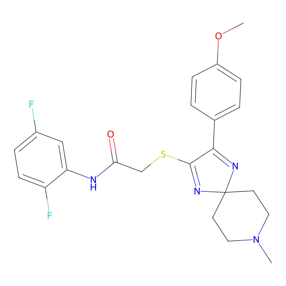 N-(2,5-Difluorophenyl)-2-{[3-(4-methoxyphenyl)-8-methyl-1,4,8-triazaspiro[4.5]deca-1,3-dien-2-YL]sulfanyl}acetamide molecular structure, CAS 1189697-73-1