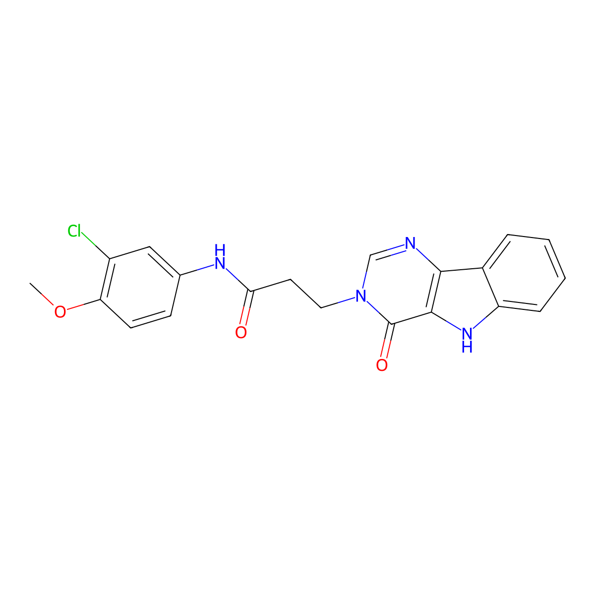 N-(3-chloro-4-methoxyphenyl)-3-(4-oxo-4,5-dihydro-3H-pyrimido[5,4-b]indol-3-yl)propanamide molecular structure, CAS 1189698-92-7