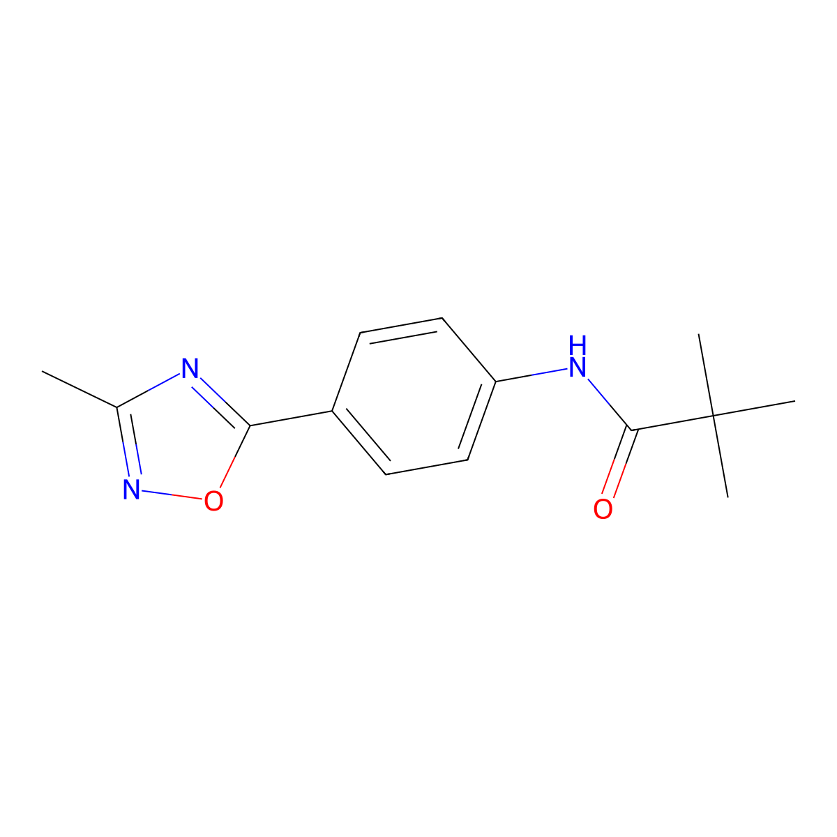 2,2-dimethyl-N-[4-(3-methyl-1,2,4-oxadiazol-5-yl)phenyl]propanamide molecular structure, CAS 1189699-98-6