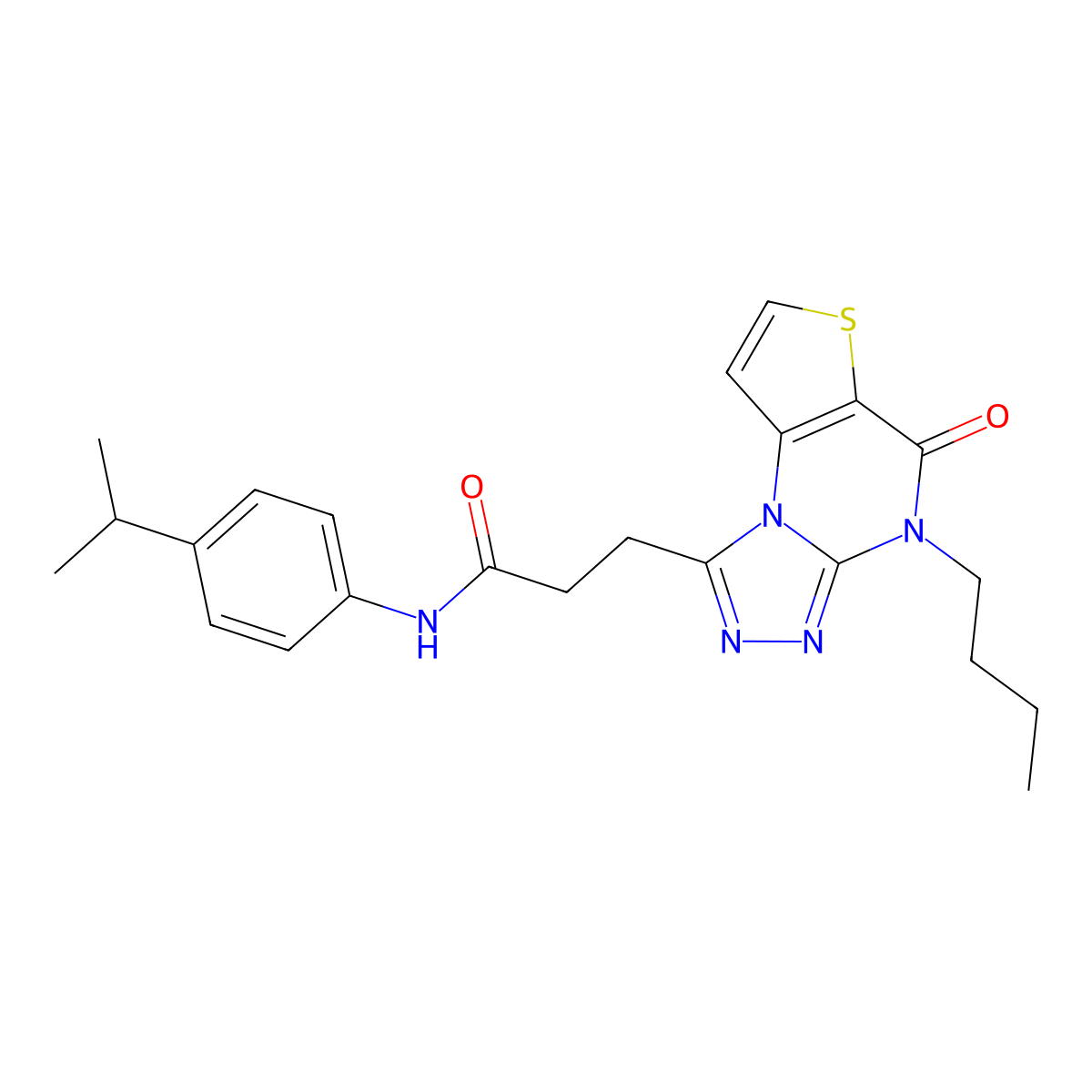 3-(4-butyl-5-oxo-4,5-dihydrothieno[2,3-e][1,2,4]triazolo[4,3-a]pyrimidin-1-yl)-N-(4-isopropylphenyl)propanamide molecular structure, CAS 1189700-01-3