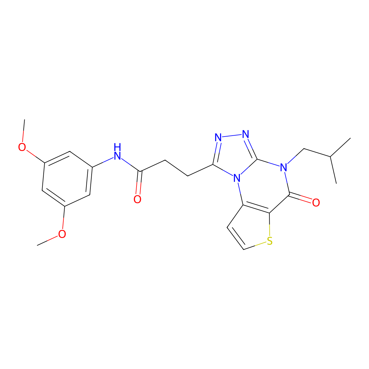 N-(3,5-dimethoxyphenyl)-3-(4-isobutyl-5-oxo-4,5-dihydrothieno[2,3-e][1,2,4]triazolo[4,3-a]pyrimidin-1-yl)propanamide molecular structure, CAS 1189701-67-4