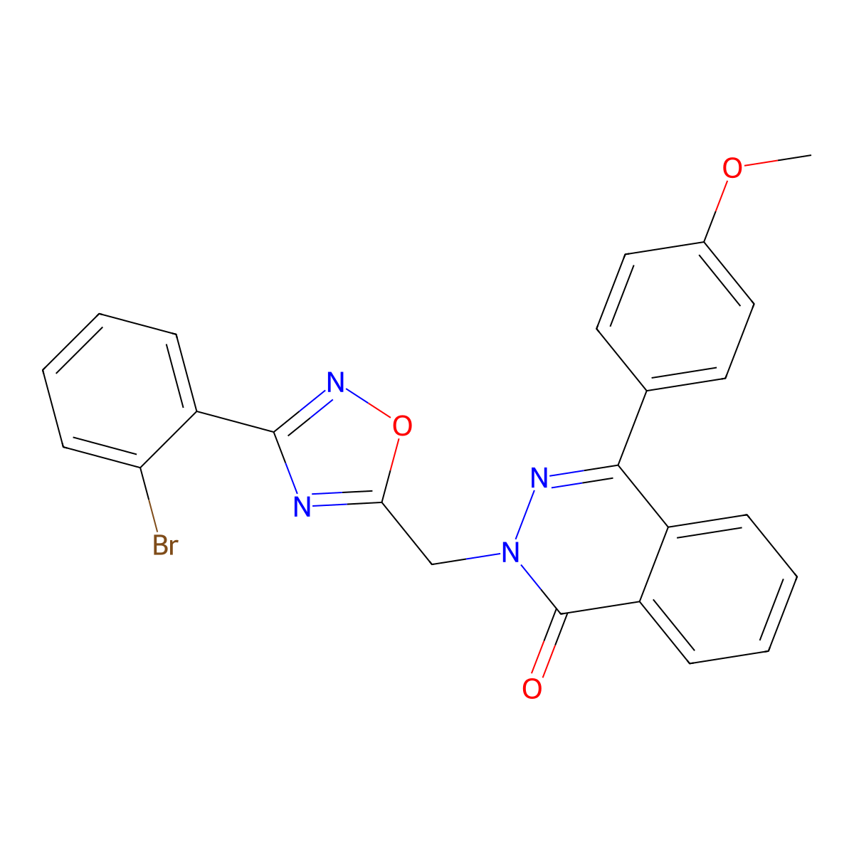 2-((3-(2-bromophenyl)-1,2,4-oxadiazol-5-yl)methyl)-4-(4-methoxyphenyl)phthalazin-1(2H)-one molecular structure, CAS 1189701-79-8