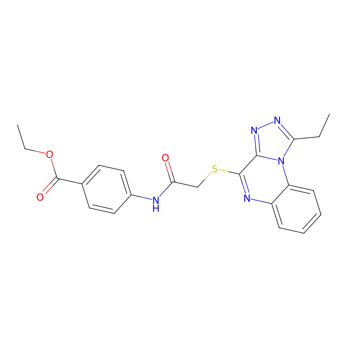 Ethyl 4-[2-({1-ethyl-[1,2,4]triazolo[4,3-a]quinoxalin-4-yl}sulfanyl)acetamido]benzoate molecular structure, CAS 1189703-35-2